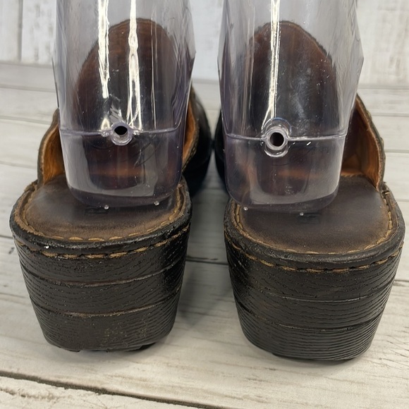 Born Brown Leather Studded Clogs - Picture 6 of 11